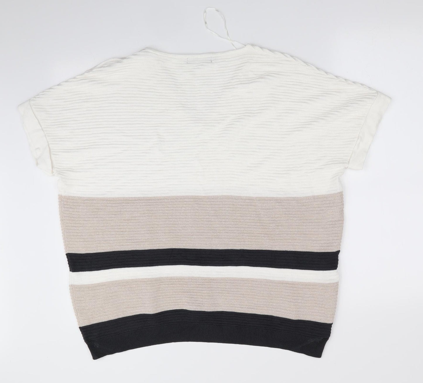 Florence and Fred Womens Ivory Striped  Pullover Jumper Size 18  - Subtle glitter effect