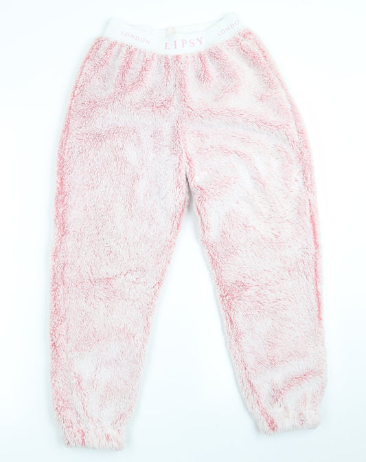 Lipsy London Girls Pink Solid   Pyjama Pants Size 9-10 Years  - Fluffy Pyjama pants