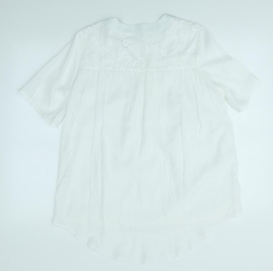 Preworn Womens White   Basic Blouse Size L