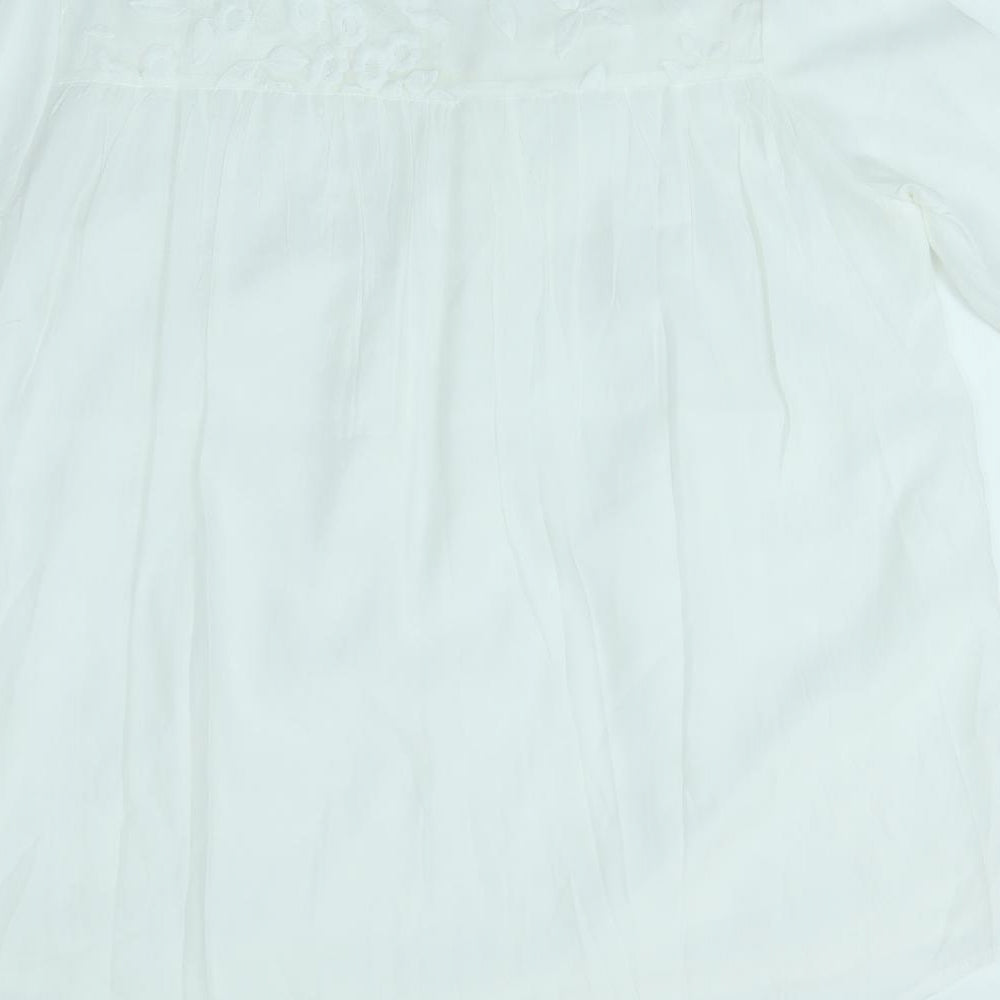 Preworn Womens White   Basic Blouse Size L