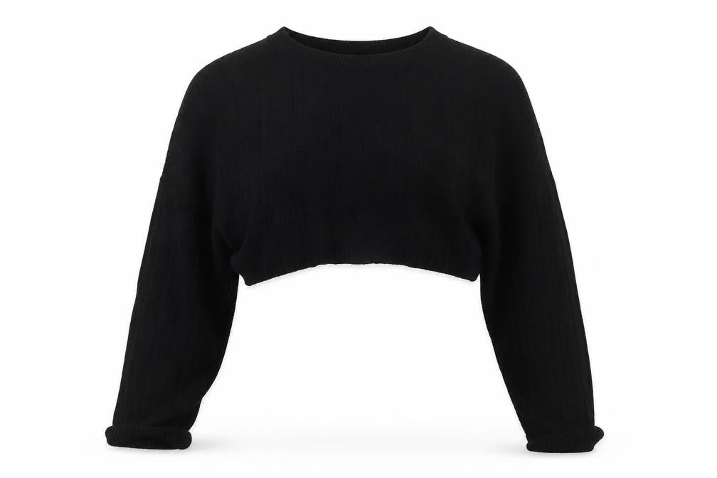 PRETTYLITTLETHING Womens Black   Pullover Jumper Size S  - Cropped