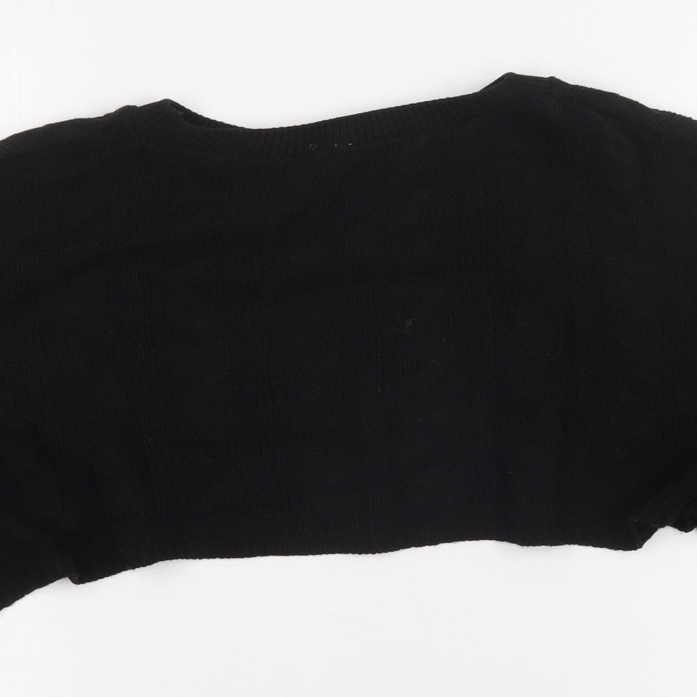 PRETTYLITTLETHING Womens Black   Pullover Jumper Size S  - Cropped