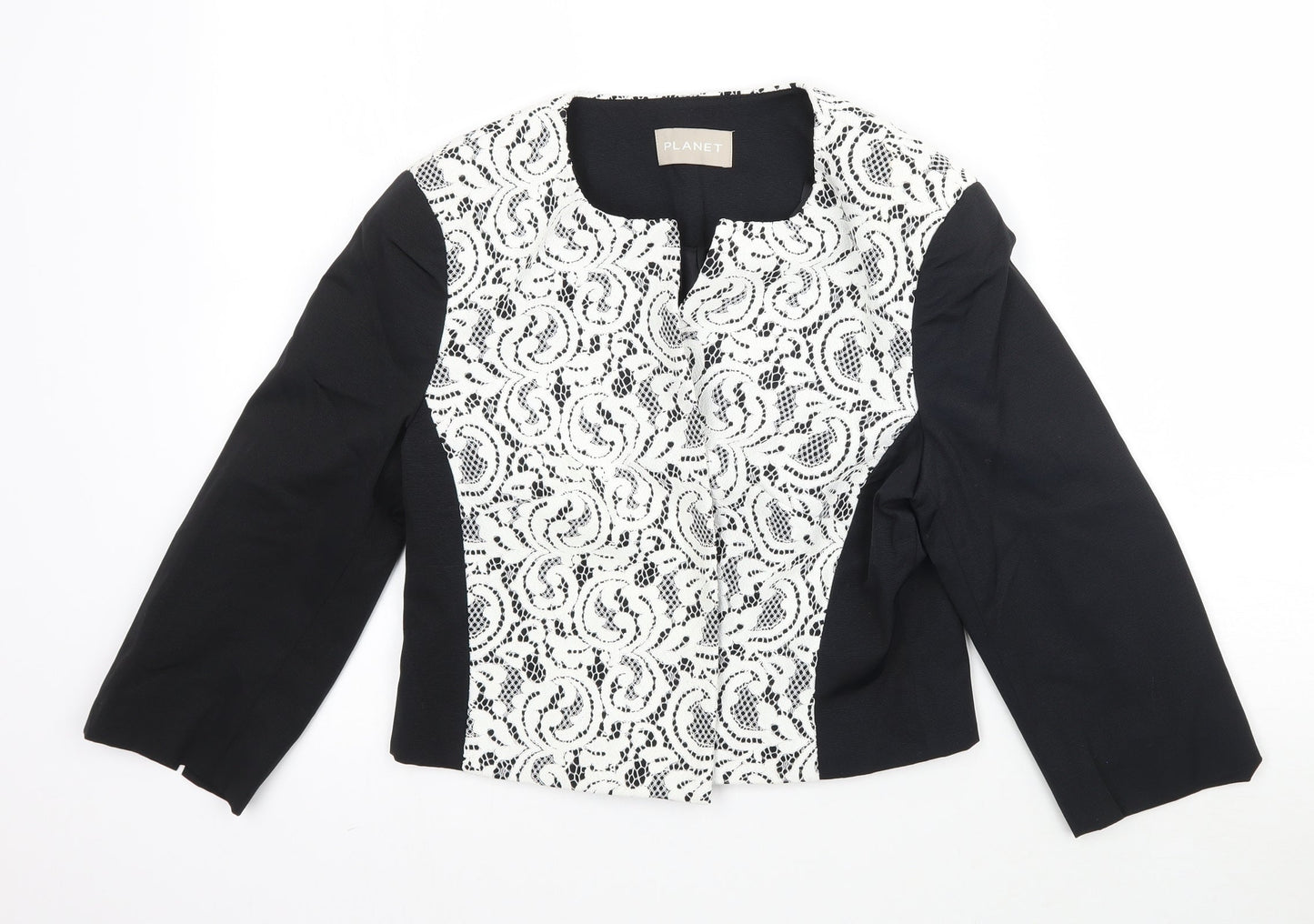 Planet Womens Black   Jacket Blazer Size 8  - Lace detail office work jacket