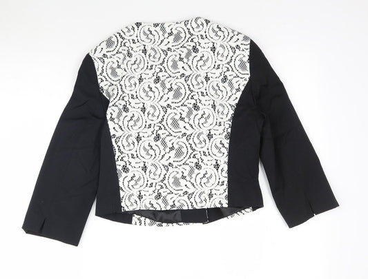 Planet Womens Black   Jacket Blazer Size 8  - Lace detail office work jacket
