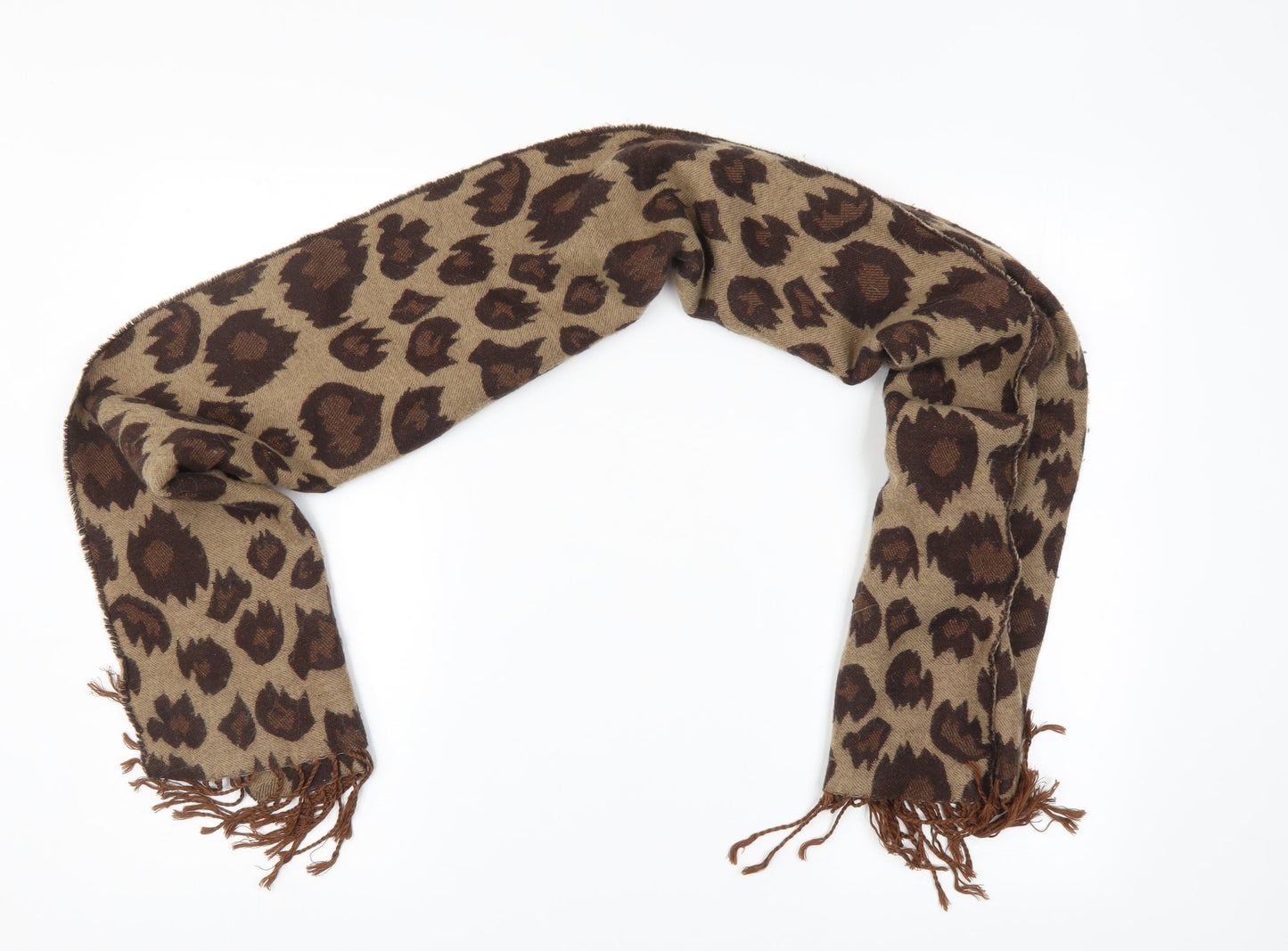 Preworn Womens Beige Animal Print   Scarf