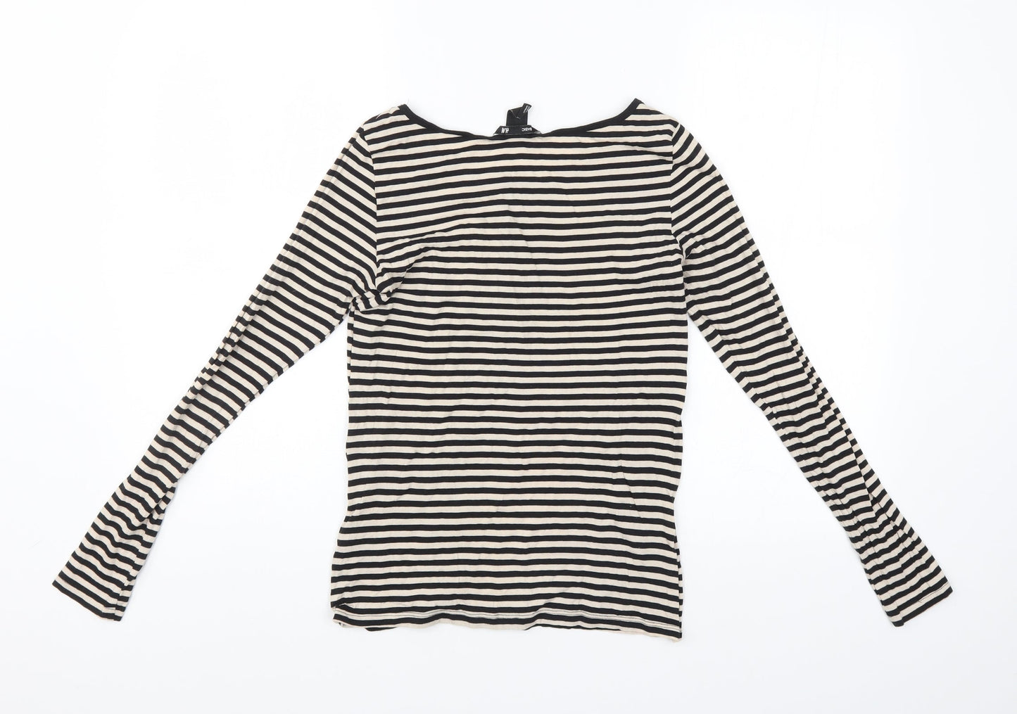 H&M Womens Black Striped  Pullover Jumper Size S