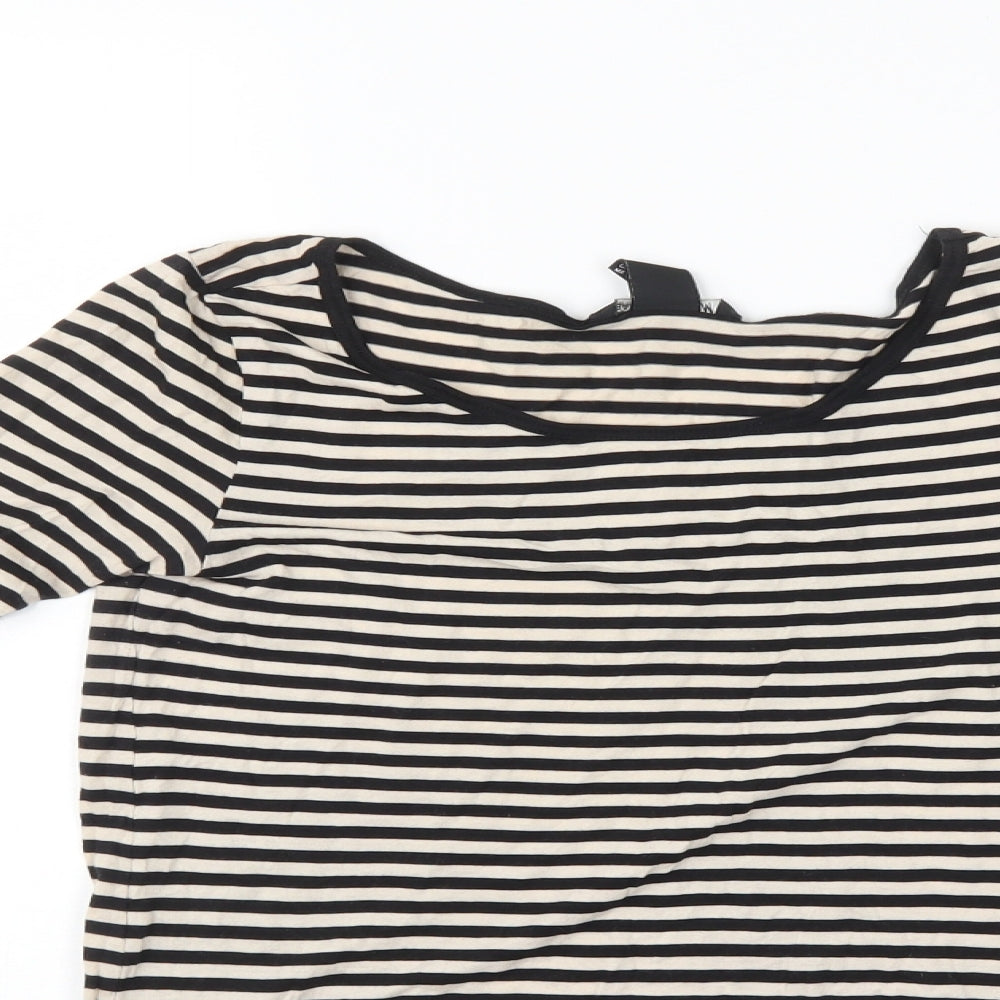 H&M Womens Black Striped  Pullover Jumper Size S