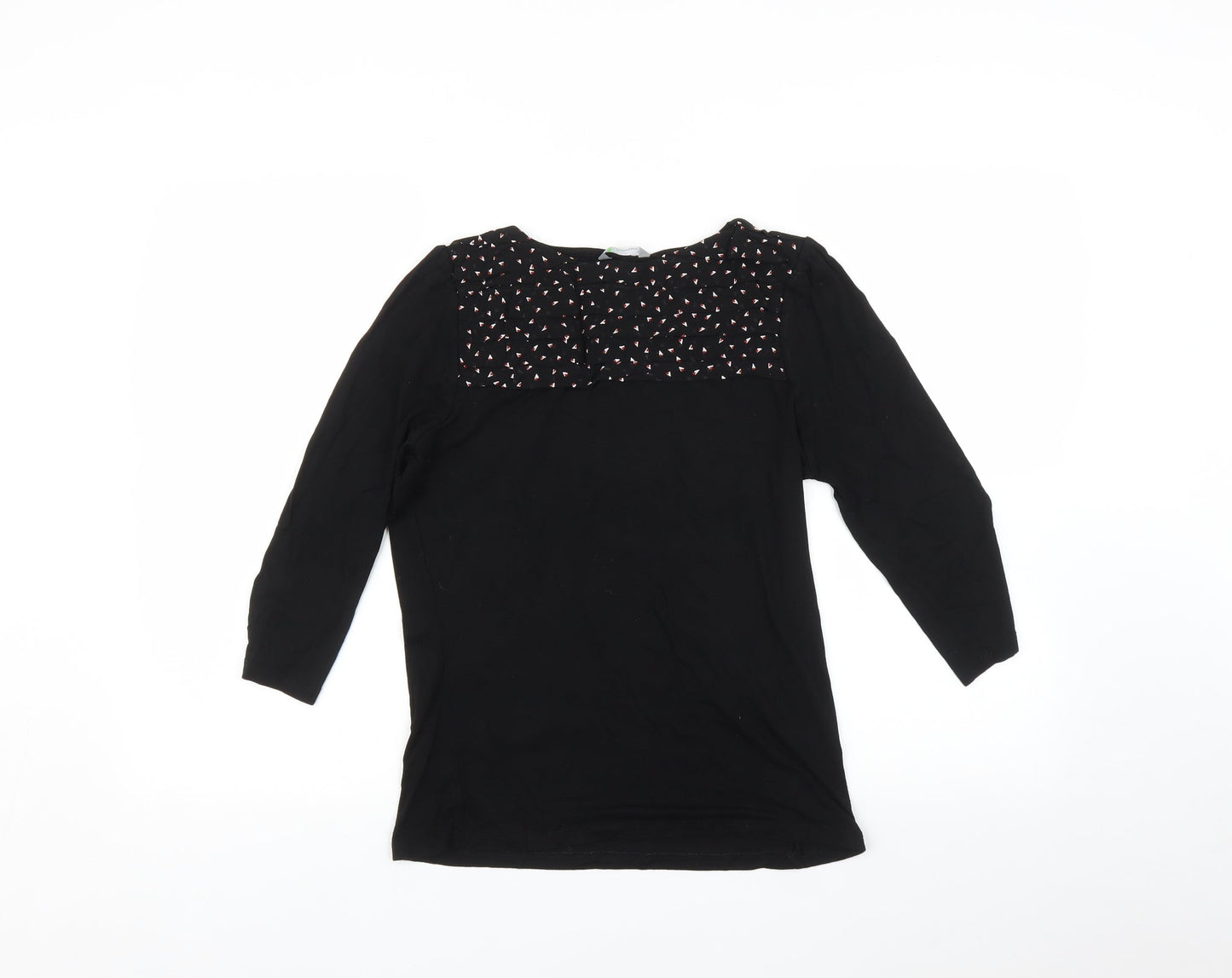 Marks and Spencer Womens Black Floral  Basic T-Shirt Size 10