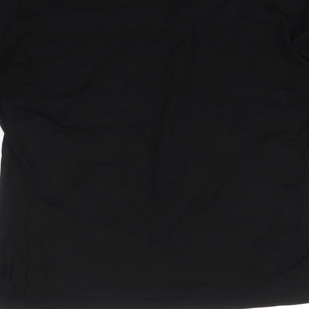 Marks and Spencer Womens Black Floral  Basic T-Shirt Size 10