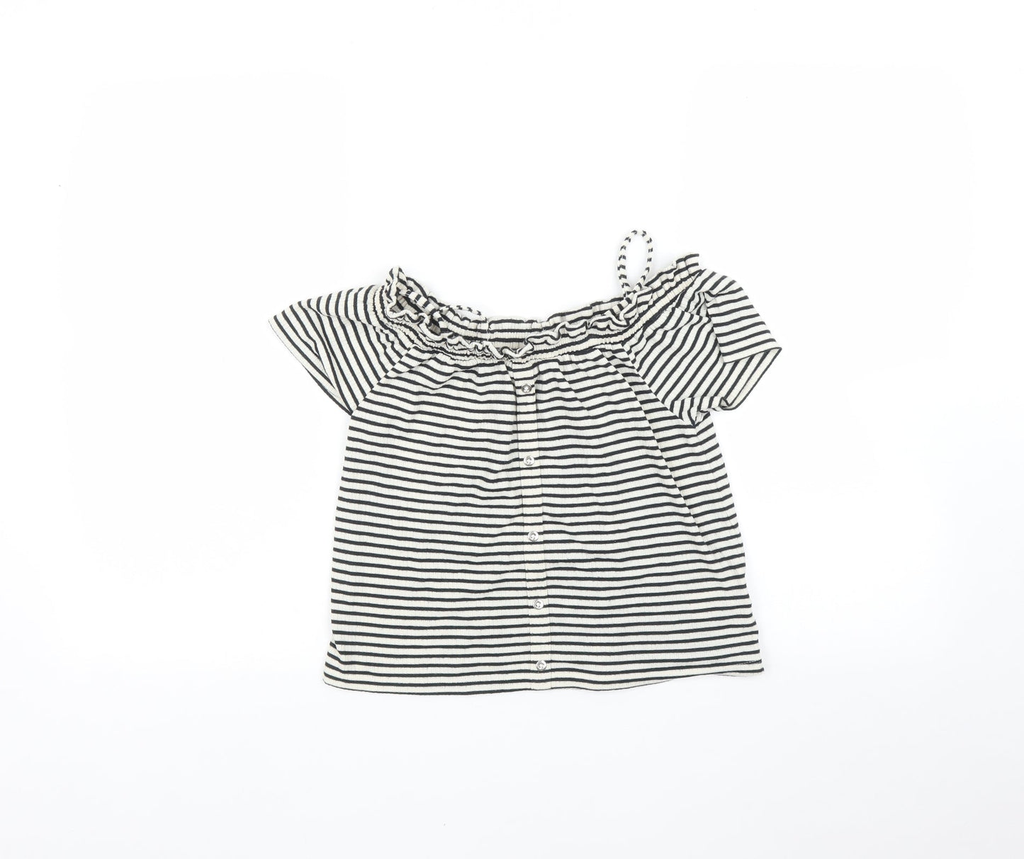 NEXT Girls Multicoloured Striped  Basic T-Shirt Size 9 Years