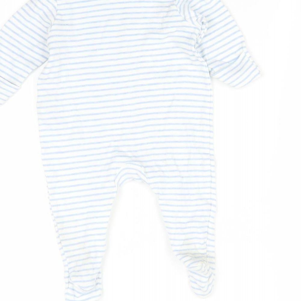 Marks and Spencer Baby Blue Striped  Babygrow One-Piece Size 0-3 Months  - tatty teddy