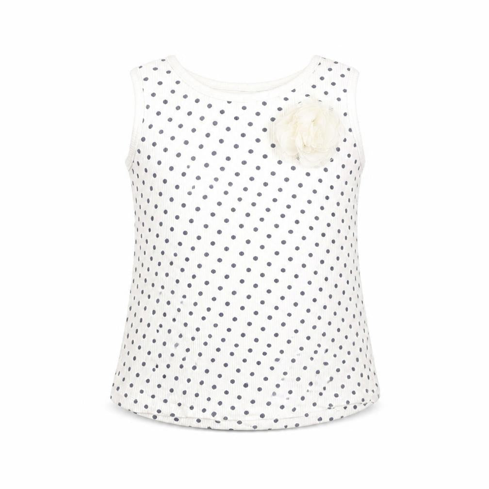 Matalan Girls White Spotted  Basic T-Shirt Size 3-4 Years