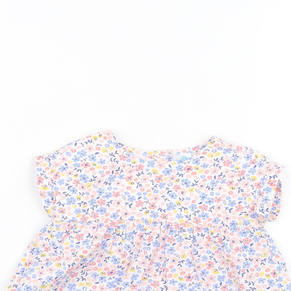 TEX Baby White Floral  Basic T-Shirt Size 9-12 Months