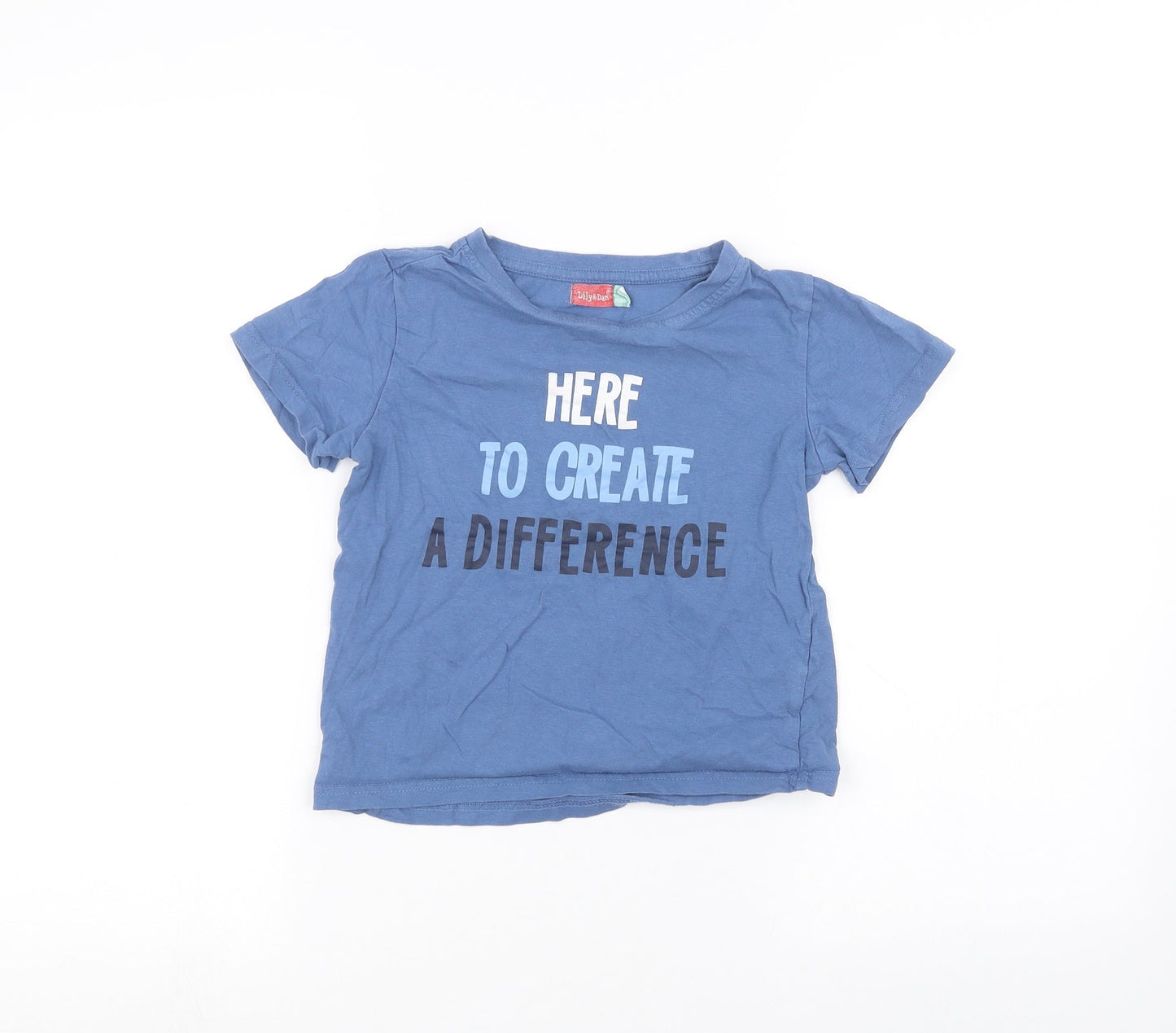 lily & dan Boys Blue   Basic T-Shirt Size 7 Years
