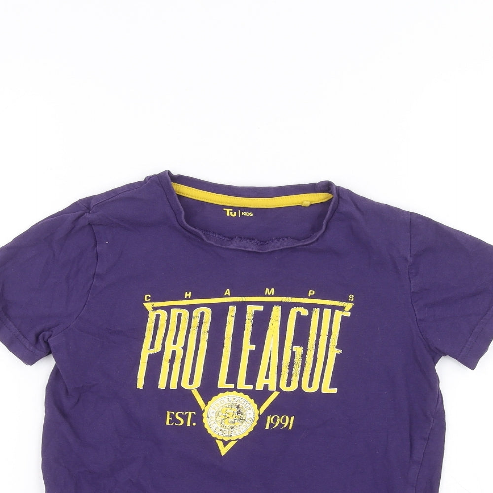 TU Girls Purple   Basic T-Shirt Size 8 Years