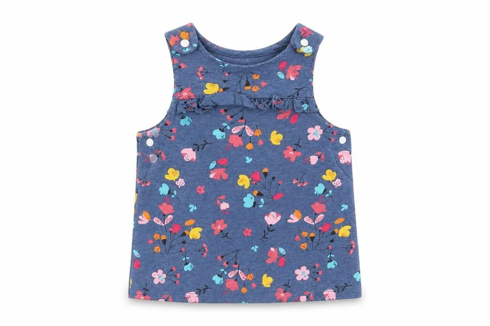 Front view of Peacocks Baby Blue Basic T-Shirt, size 3-6, Months