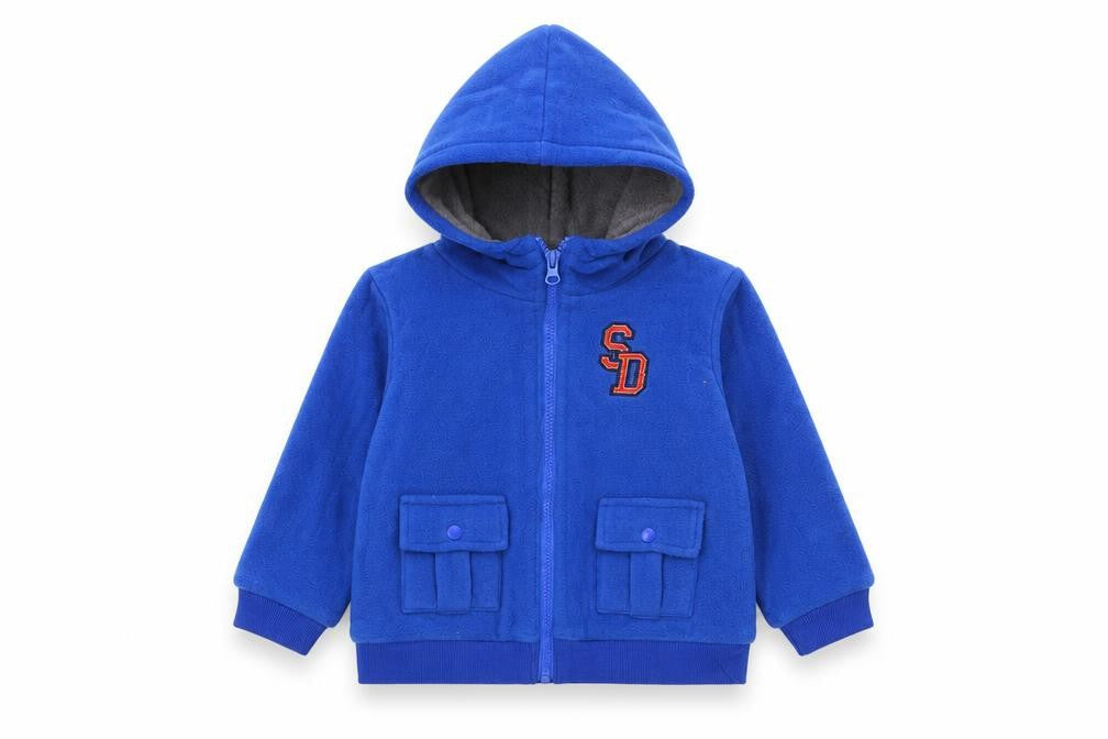 Front view of TOTS Baby Blue Jacket, size 18-24, Months