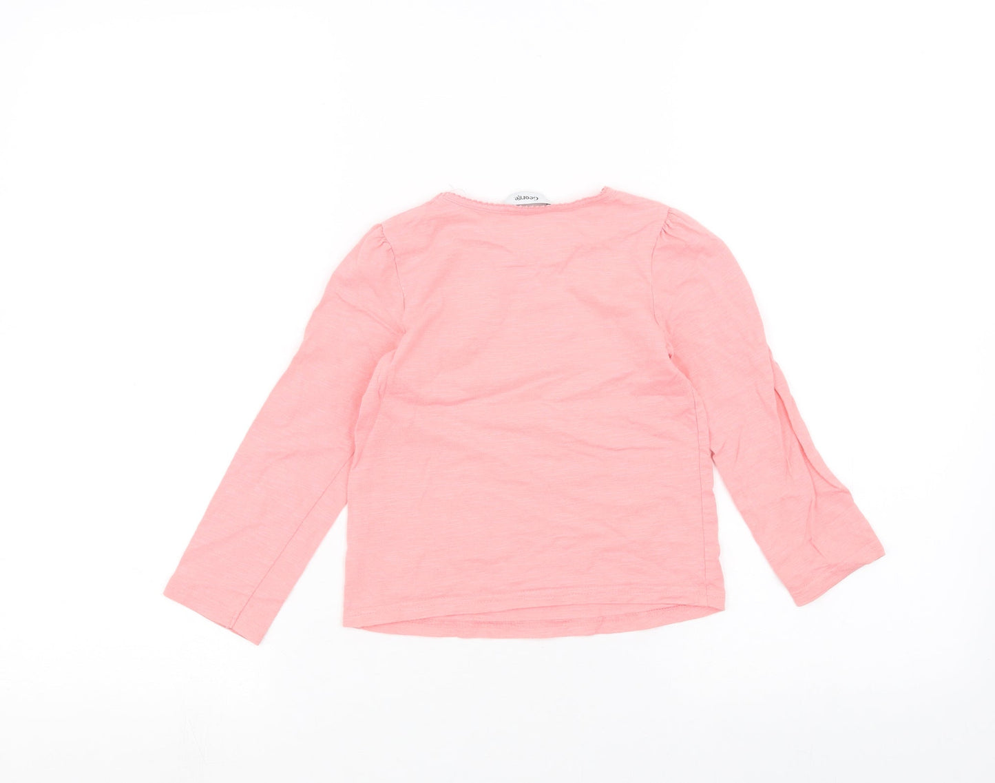 George Girls Pink   Basic T-Shirt Size 3-4 Years