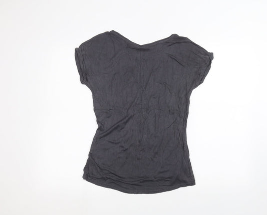 Oasis Womens Black   Basic T-Shirt Size XS