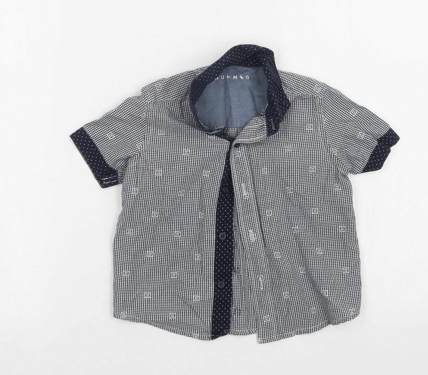 Nutmeg Boys Blue Check  Basic Button-Up Size 18-24 Months