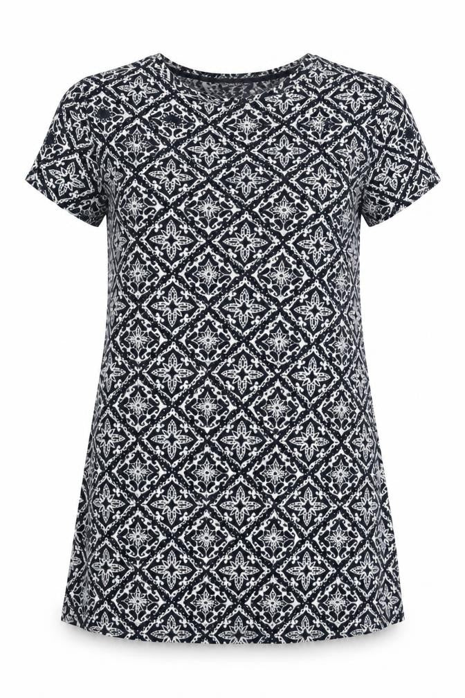 Marks and Spencer Womens Blue Geometric Knit Pullover Jumper Size 14