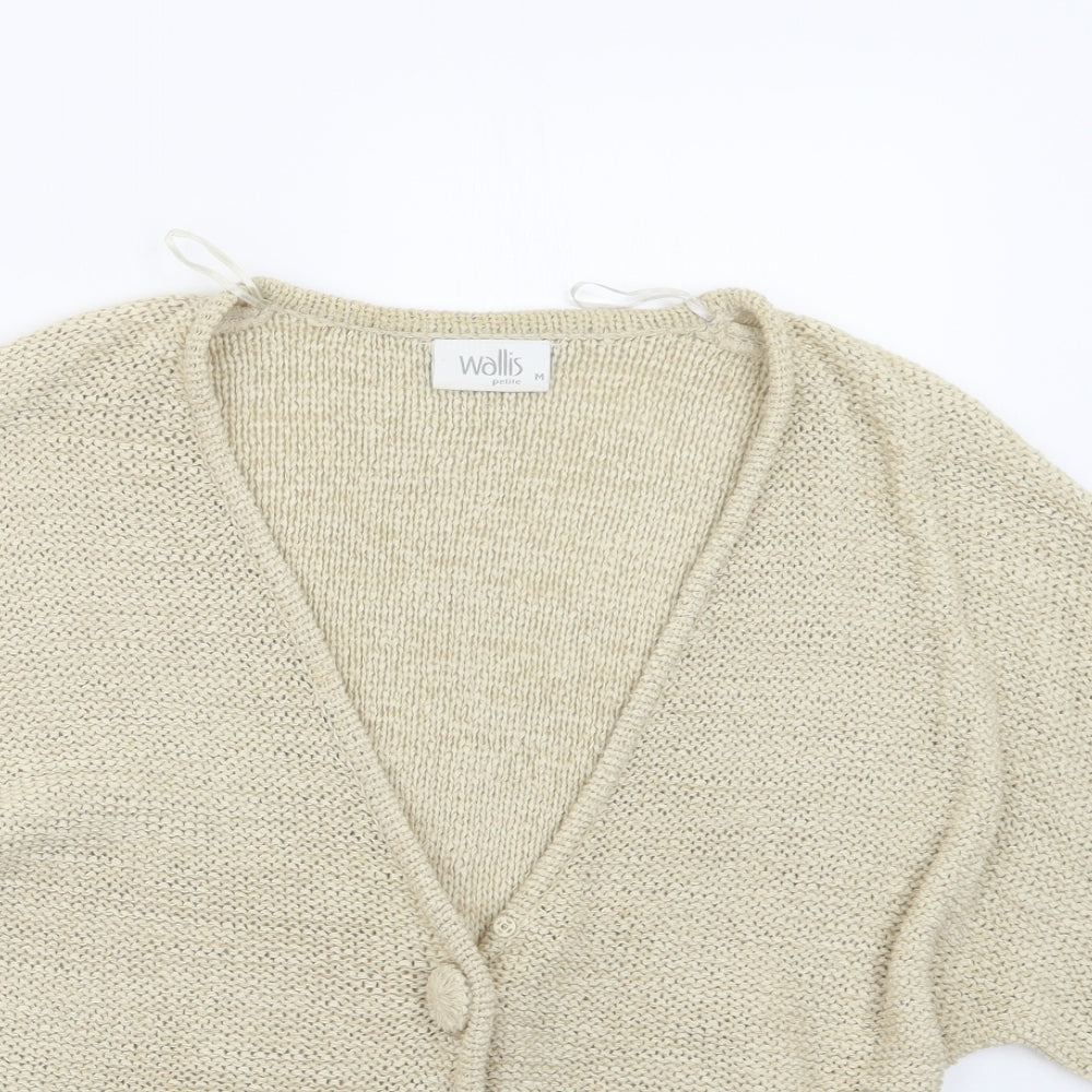 Wallis Womens Beige  Knit Cardigan Jumper Size M