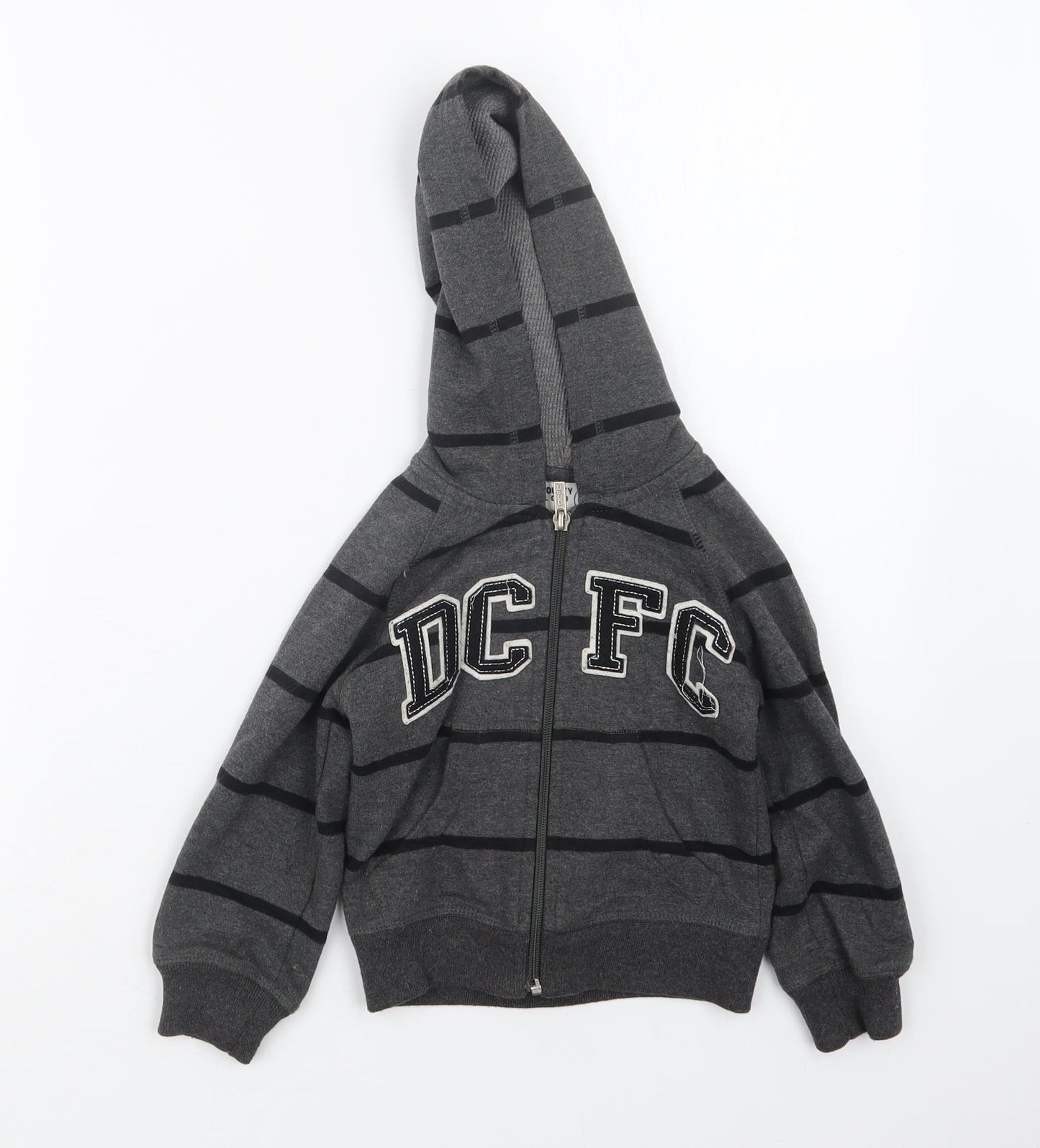Derby County Football Club Boys Grey Striped  Full Zip Hoodie Size 2-3 Years  - Derby County Football Club