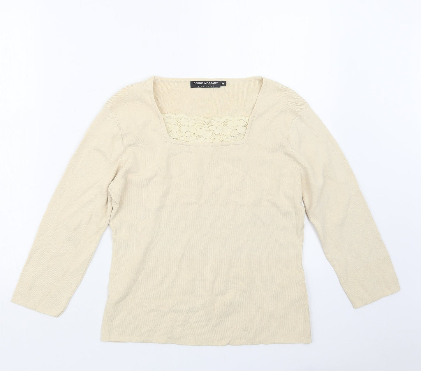 Debbie Morgan Womens Ivory  Knit Pullover Jumper Size M
