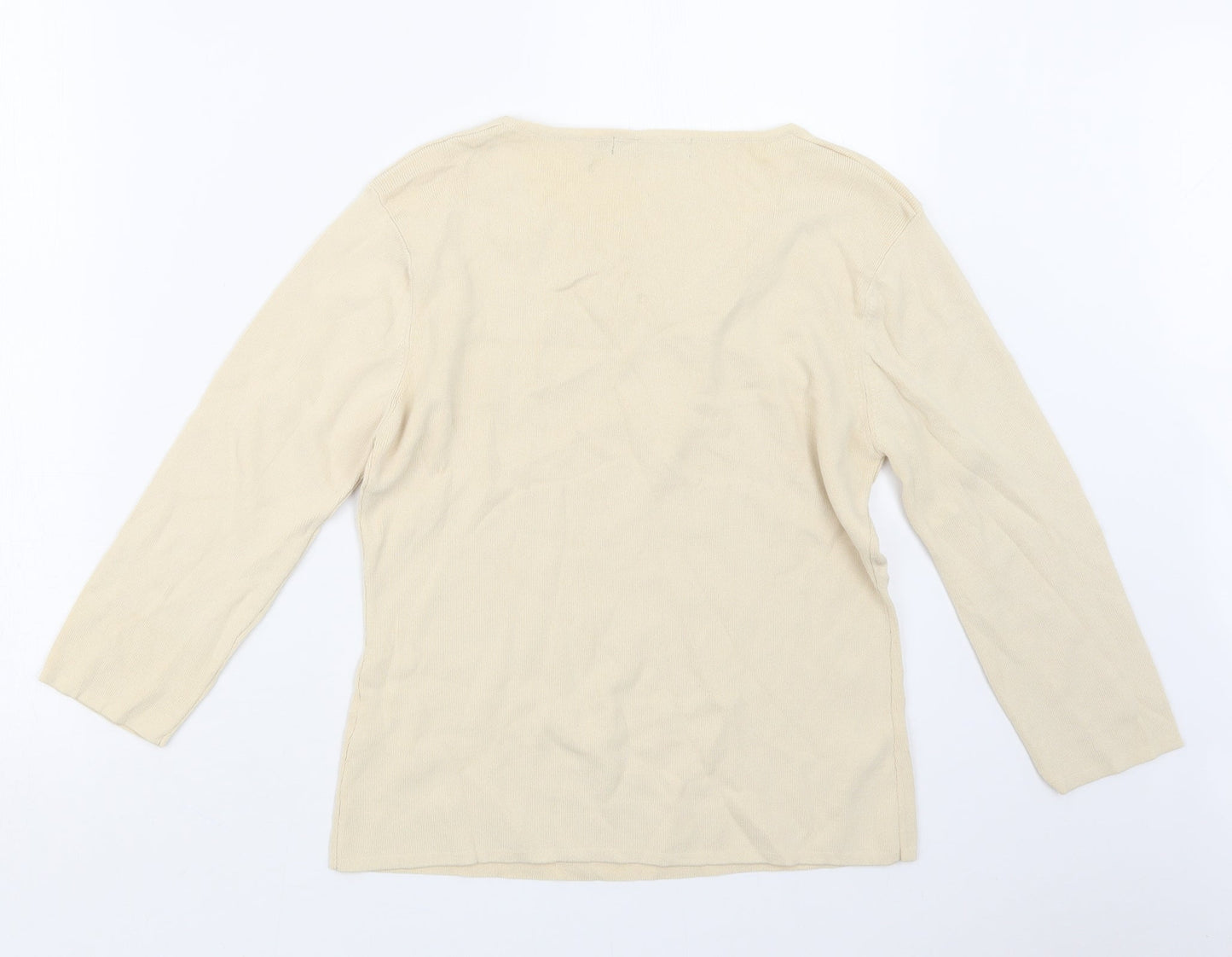 Debbie Morgan Womens Ivory  Knit Pullover Jumper Size M