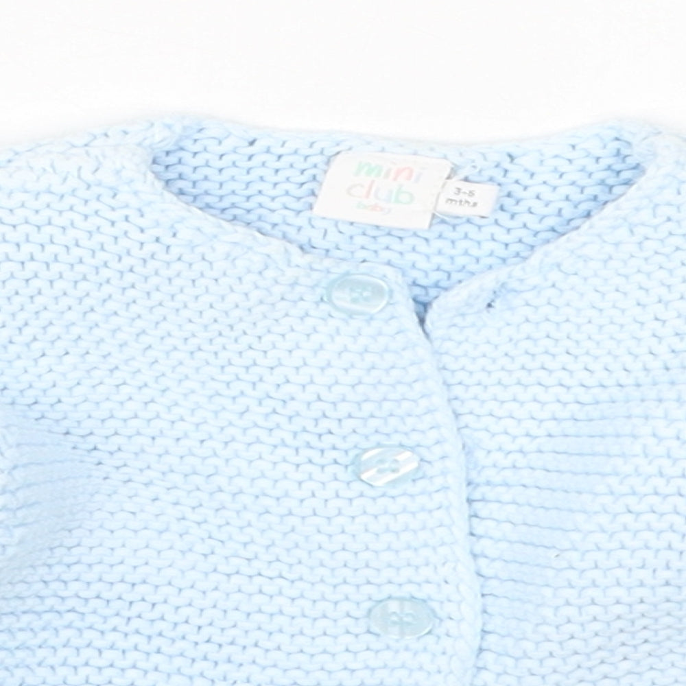 Mini Club Baby Blue  Knit Cardigan Jumper Size 3-6 Months