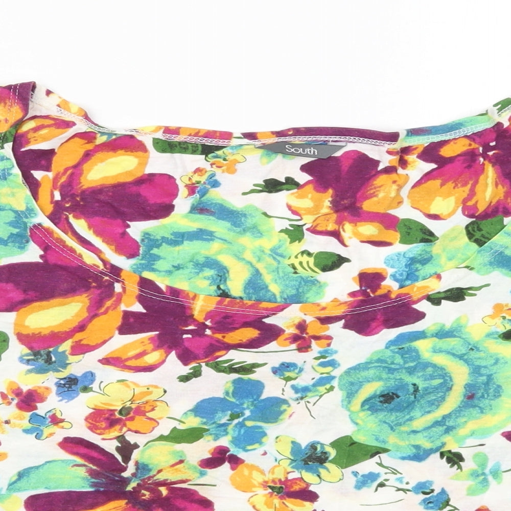 South Womens Multicoloured Floral  Basic T-Shirt Size 18