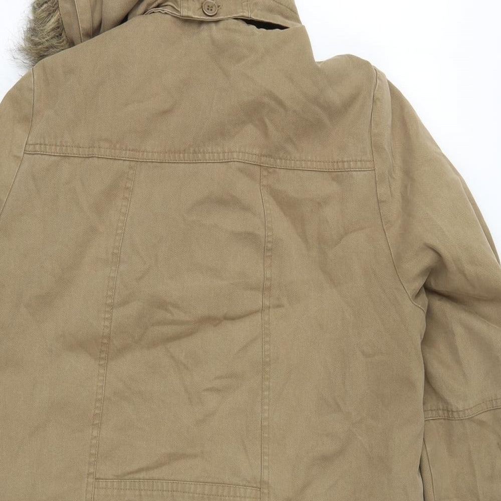 Linea Womens Beige   Parka Coat Size 14