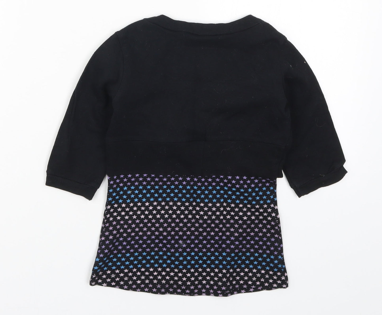 Young Dimension Girls Black   Basic T-Shirt Size 7-8 Years  - Stars