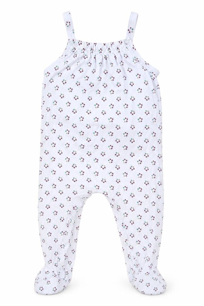 Front view of Preworn girls’ blue geometric cami one piece, size 9-12, months - stars