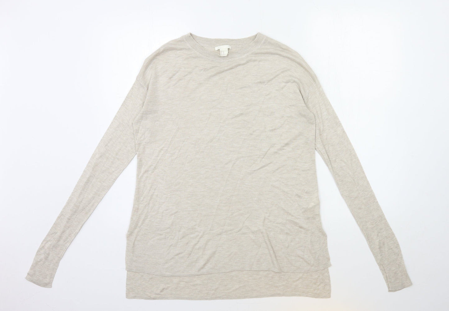 H&M Womens Beige  Knit Pullover Jumper Size XS