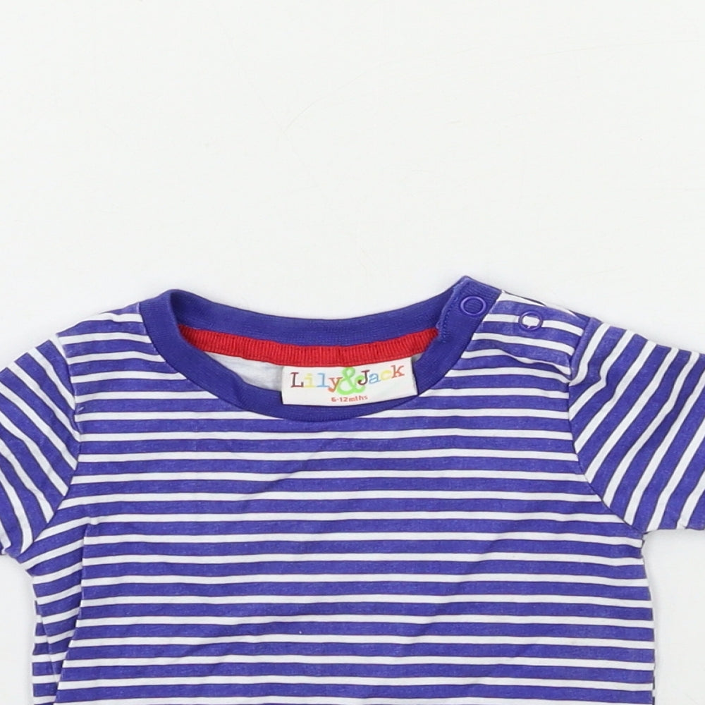 Lily & Jack Baby Blue Striped  Basic T-Shirt Size 6-9 Months