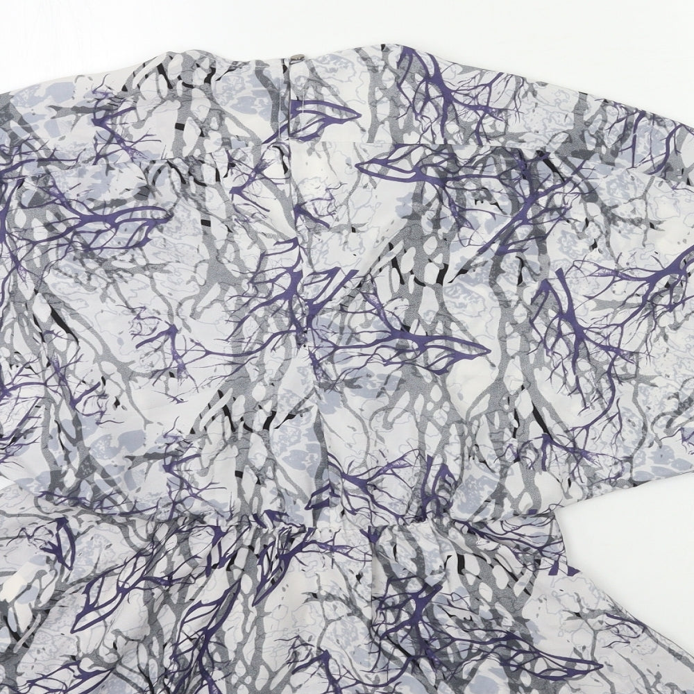 Marks and Spencer Womens Blue Floral  Basic Blouse Size 8