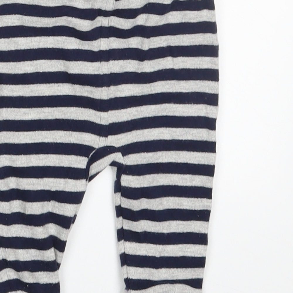 George Boys Blue Striped  Jogger Trousers Size 3-6 Months  - Waist 14in; Inside  leg 6in