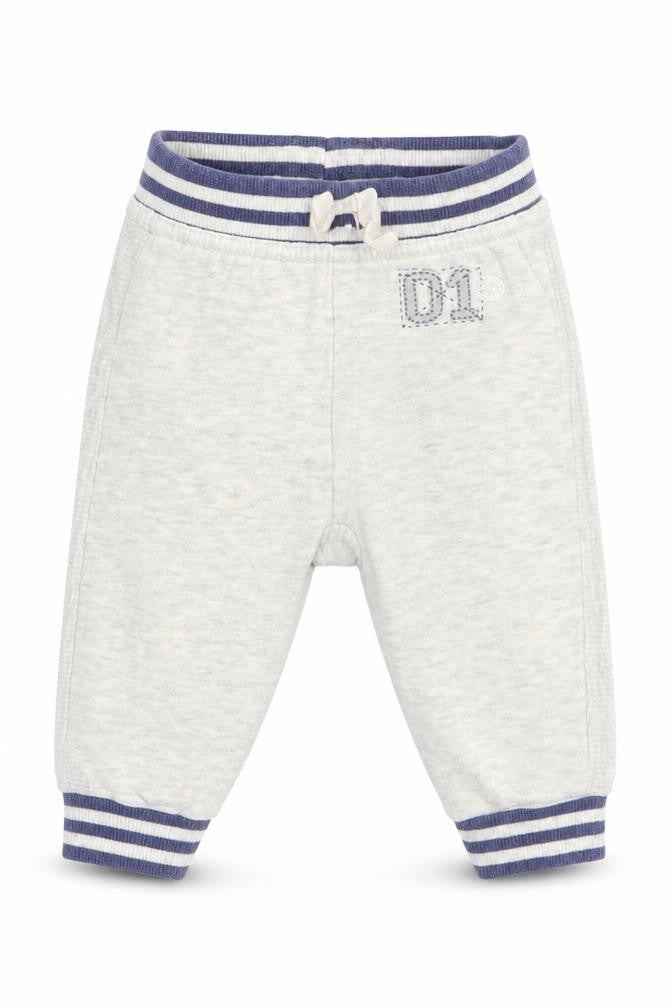 Front view of George boys’ white jogger leggings, size 6-9, months - waist 14in; inside leg 7in