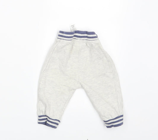 George Boys White   Jogger Leggings Size 6-9 Months  - Waist 14in; Inside  leg 7in