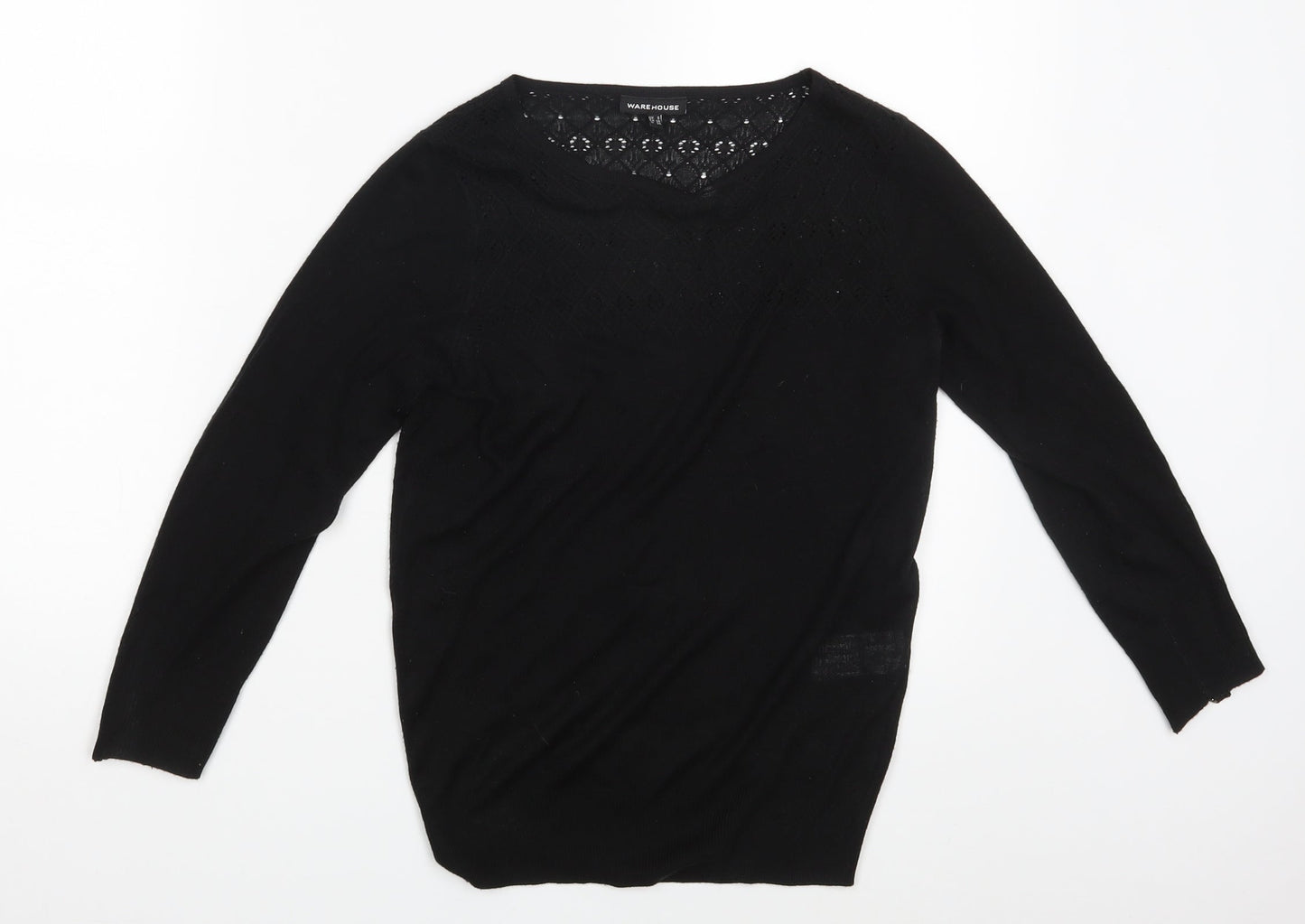 Warehouse Womens Black   Pullover Jumper Size 8