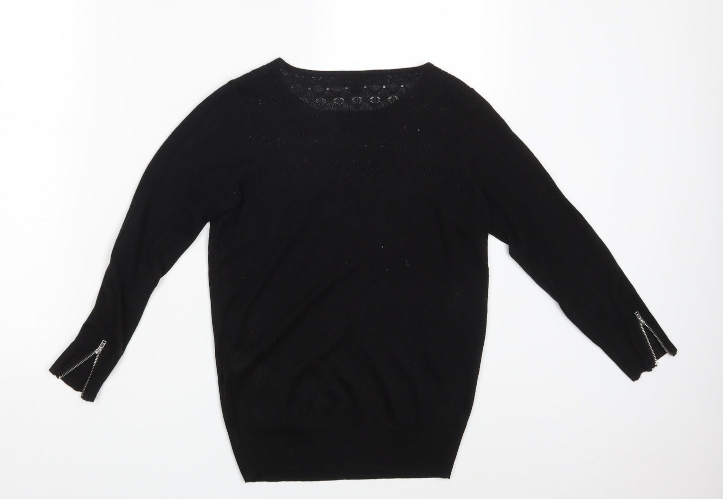 Warehouse Womens Black   Pullover Jumper Size 8