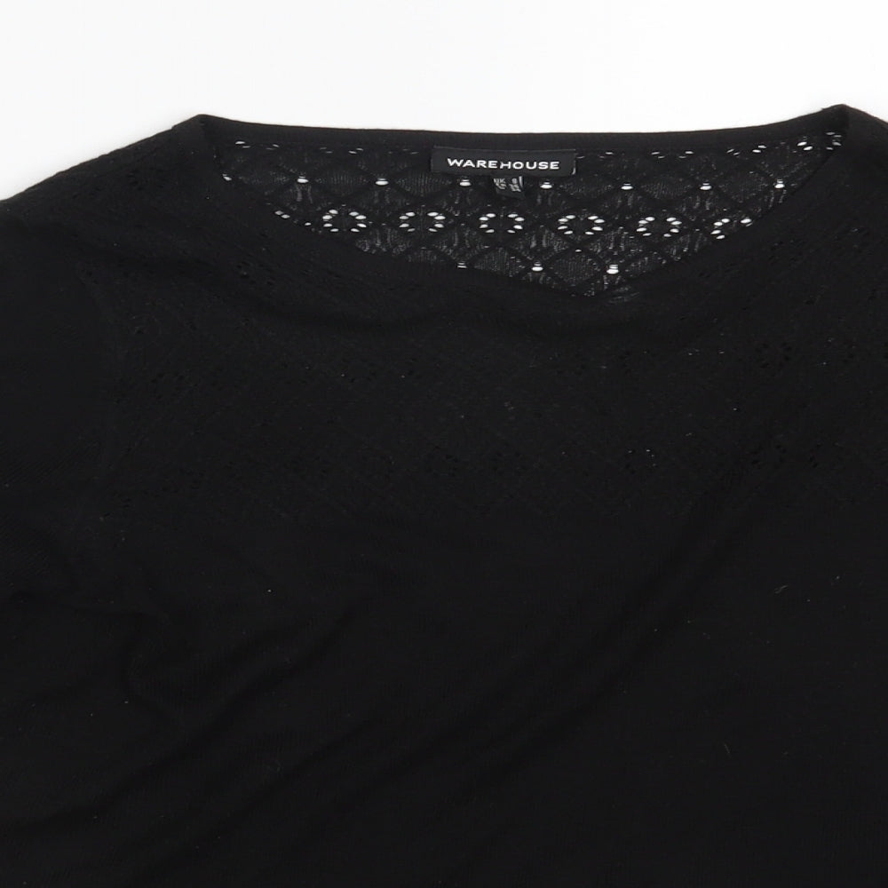 Warehouse Womens Black   Pullover Jumper Size 8
