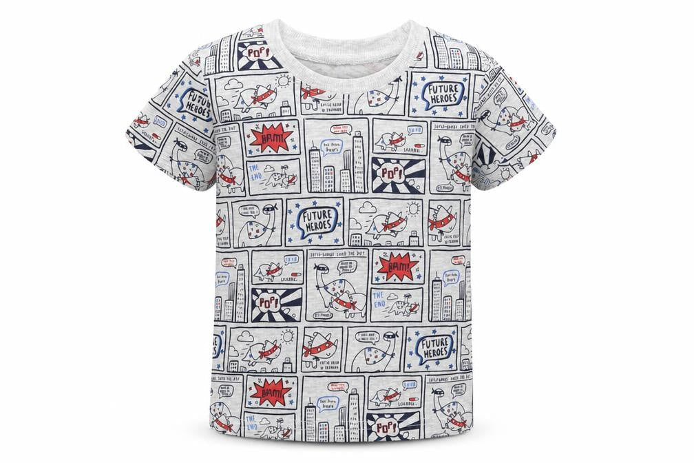 Front view of George boys’ grey basic t-shirt, size 9-12, months