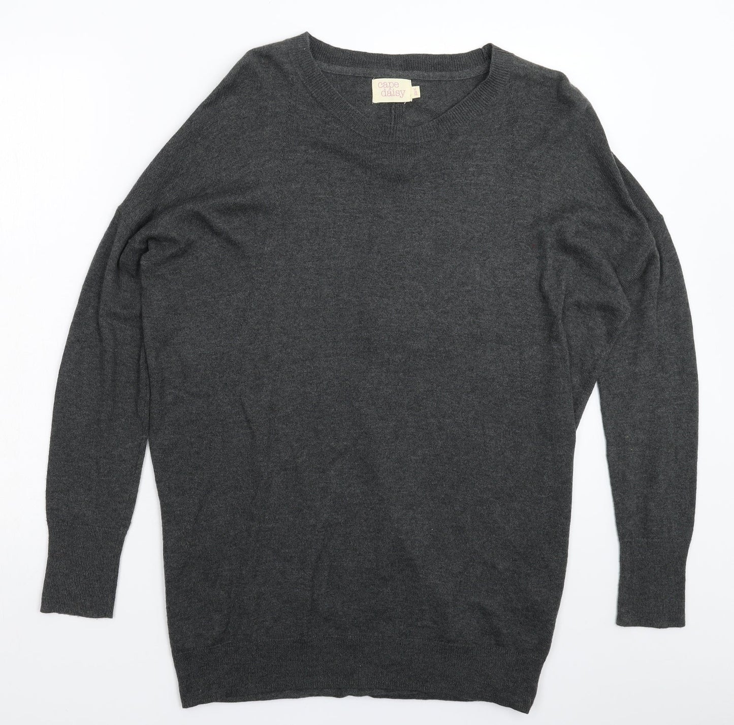 Cape Daisy Womens Grey  Knit Pullover Jumper Size 12  - Oversized