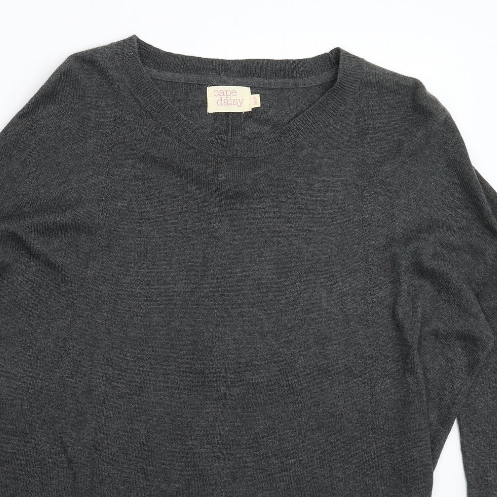 Cape Daisy Womens Grey  Knit Pullover Jumper Size 12  - Oversized