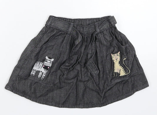 NEXT Girls Grey  Denim Flare Skirt Size 2-3 Years