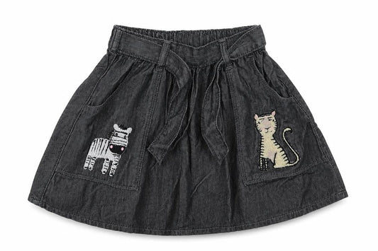NEXT Girls Grey  Denim Flare Skirt Size 2-3 Years