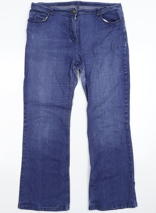 Marks and Spencer Womens Blue  Denim Bootcut Jeans Size 36 in L28 in