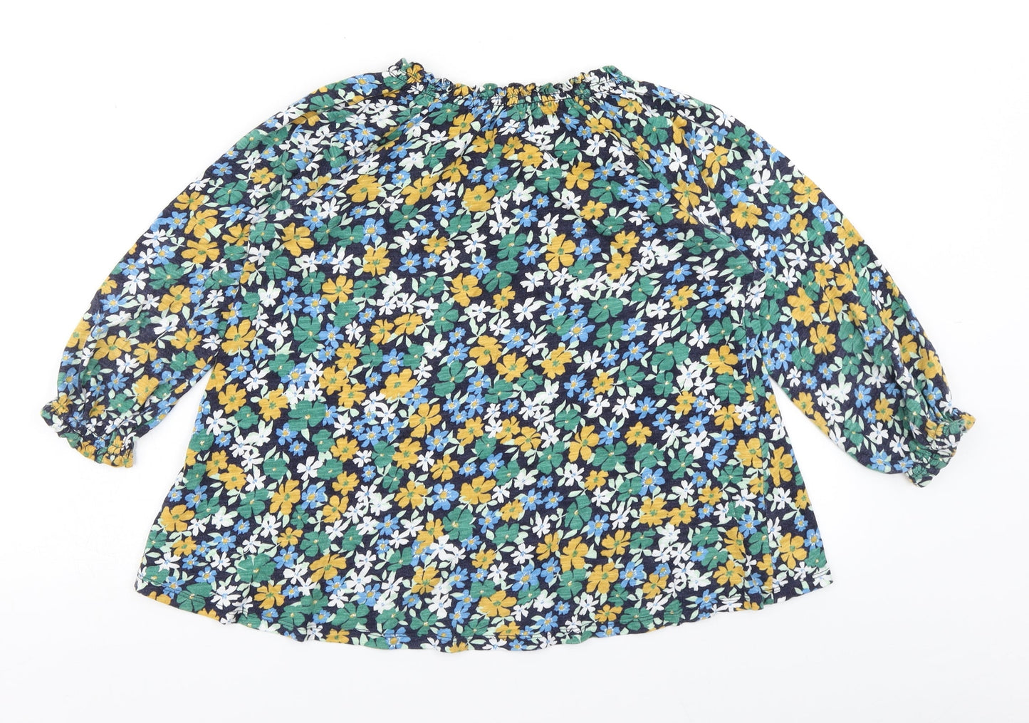Old Navy Womens Blue Floral  Basic T-Shirt Size 8